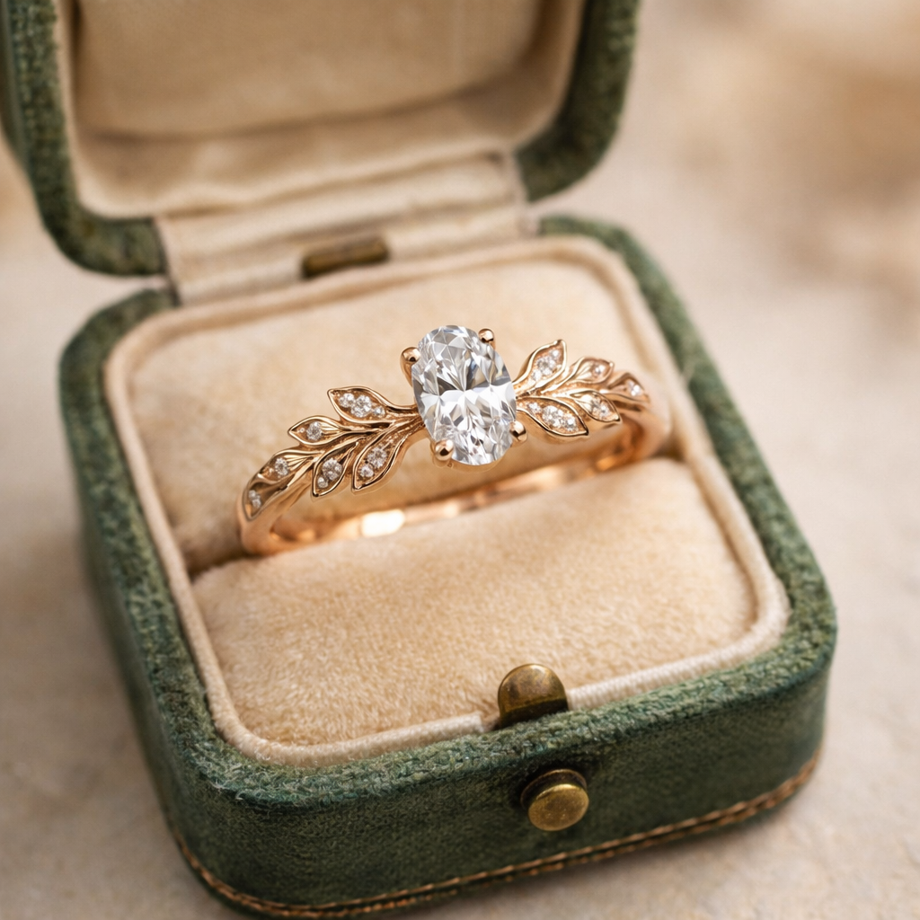 0.50 Karat GIA/HRD Sertifikalı Yaprak Motifli Oval Tektaş Pırlanta Yüzük RNF1445 | Tektaş Yüzükler | Ronaff Pırlanta | Tektaş Yüzük, Pırlanta Yüzük, Kolye, Küpe