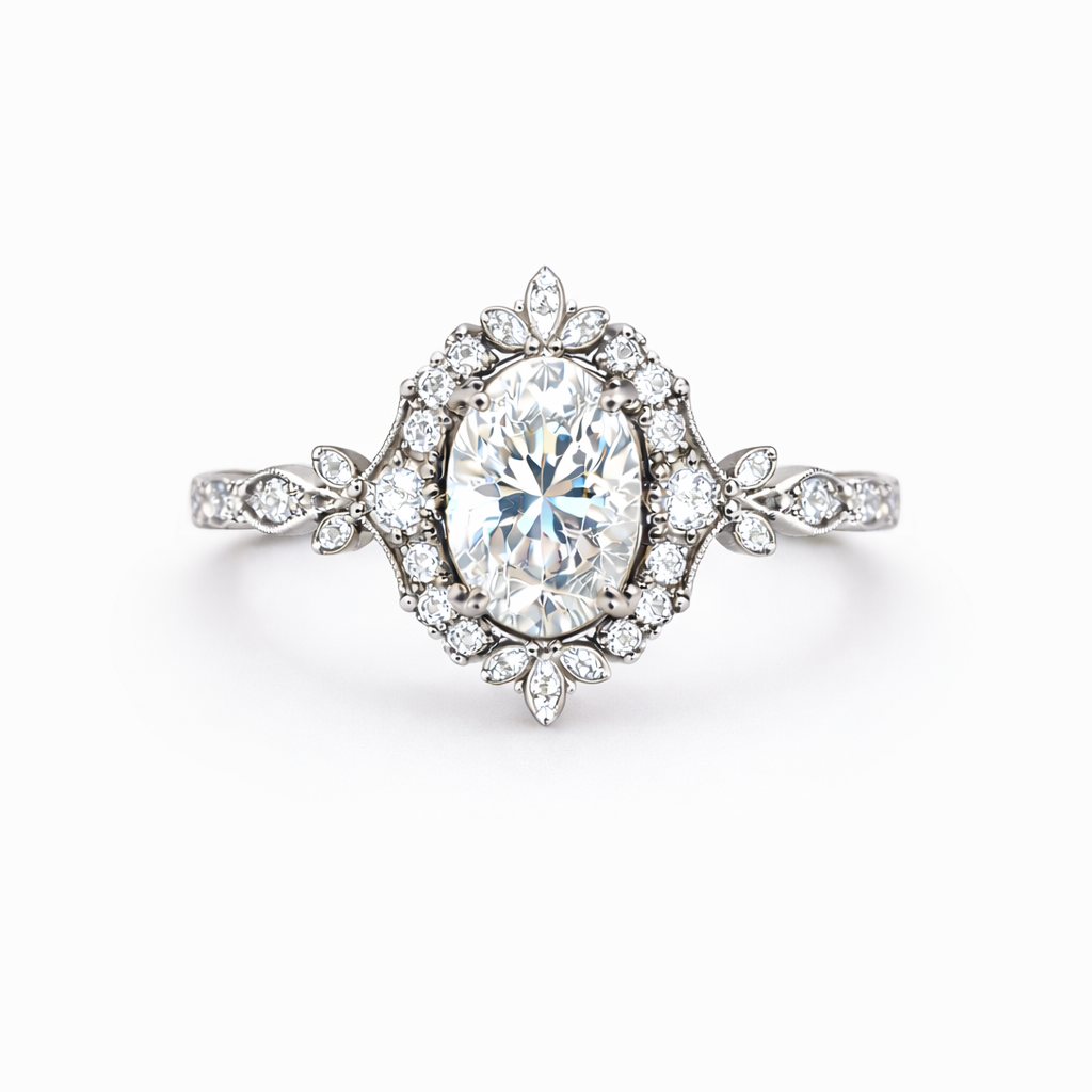 0.50 Karat GIA/HRD Sertifikalı Oval Pırlanta Vintage Yüzük RNF1450 | altın | Ronaff Pırlanta | Tektaş Yüzük, Pırlanta Yüzük, Kolye, Küpe