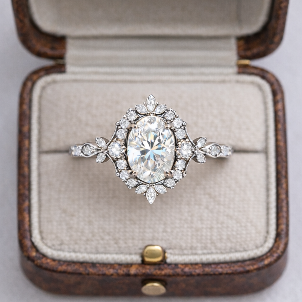 0.50 Karat GIA/HRD Sertifikalı Oval Pırlanta Vintage Yüzük RNF1450 | altın | Ronaff Pırlanta | Tektaş Yüzük, Pırlanta Yüzük, Kolye, Küpe