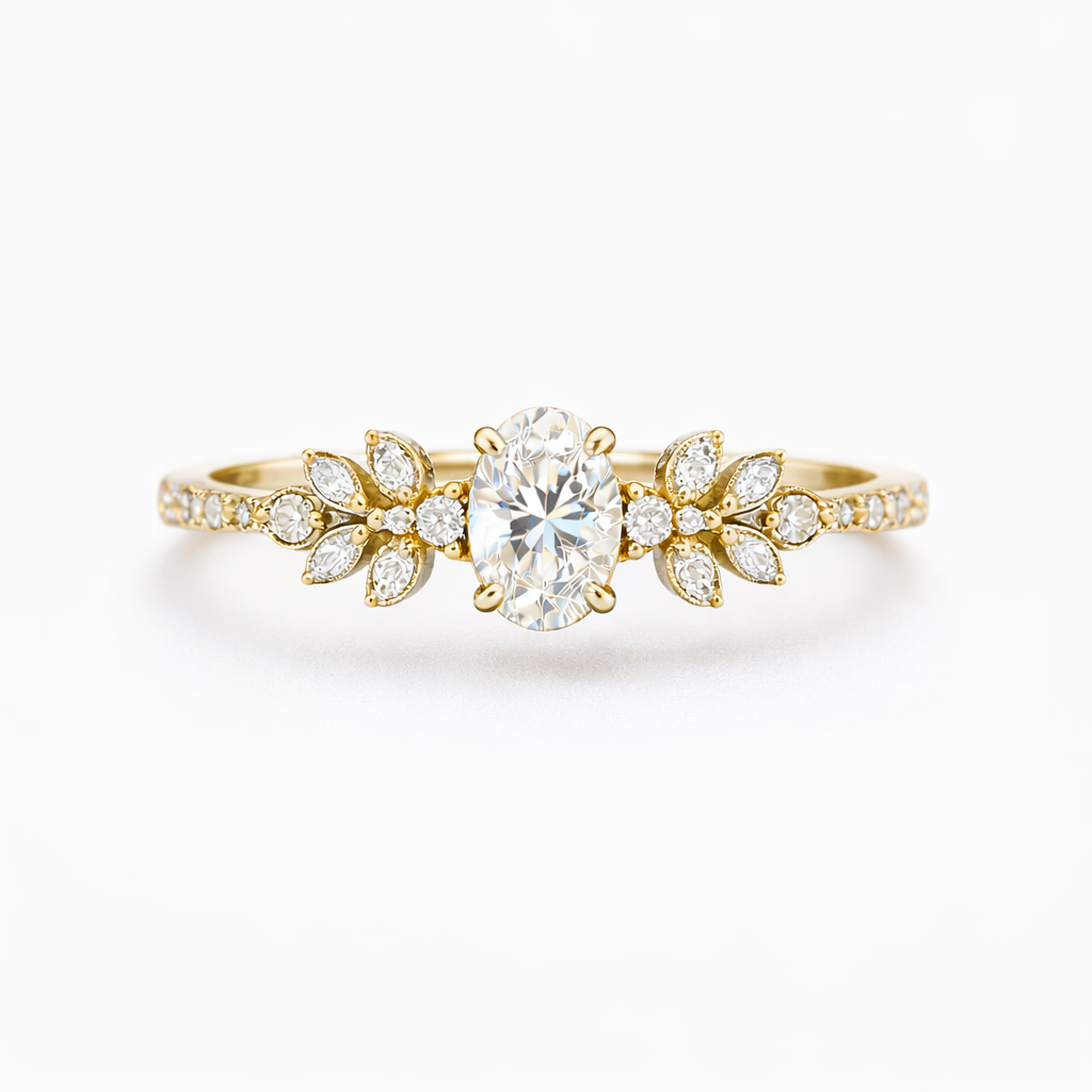 0.30 Karat GIA/HRD Sertifikalı Oval Tektaş Yaprak Motifli Pırlanta Yüzük RNF1451 | altın | Ronaff Pırlanta | Tektaş Yüzük, Pırlanta Yüzük, Kolye, Küpe