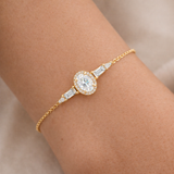 0.70 Karat GIA/HRD Sertifikalı Oval Halo Baget Pırlanta Bileklik RNF1453 | altın | Ronaff Pırlanta | Tektaş Yüzük, Pırlanta Yüzük, Kolye, Küpe