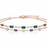 Zümrüt ve Safir Taşlı Pırlanta Bileklik RNF1462 | Altın Bileklik | Ronaff Pırlanta | Tektaş Yüzük, Pırlanta Yüzük, Kolye, Küpe