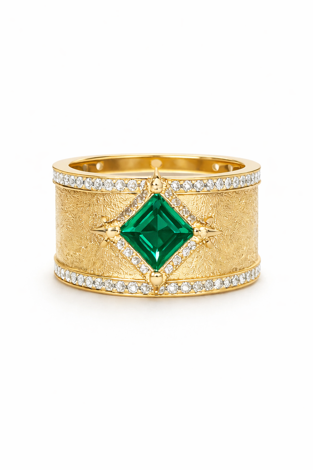 1.00 Karat Zümrüt Emerald Kesim Pırlanta Yüzük RNF1463 | Renkli Taşlı Yüzük | Ronaff Pırlanta | Tektaş Yüzük, Pırlanta Yüzük, Kolye, Küpe