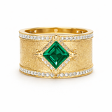 1.00 Karat Zümrüt Emerald Kesim Pırlanta Yüzük RNF1463 | Renkli Taşlı Yüzük | Ronaff Pırlanta | Tektaş Yüzük, Pırlanta Yüzük, Kolye, Küpe