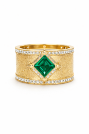 1.00 Karat Zümrüt Emerald Kesim Pırlanta Yüzük RNF1463 | Renkli Taşlı Yüzük | Ronaff Pırlanta | Tektaş Yüzük, Pırlanta Yüzük, Kolye, Küpe