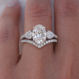 1.00 Karat Oval Kesim Halo İkili Pırlanta Yüzük RNF1464 | Pırlanta Yüzük | Ronaff Pırlanta | Tektaş Yüzük, Pırlanta Yüzük, Kolye, Küpe