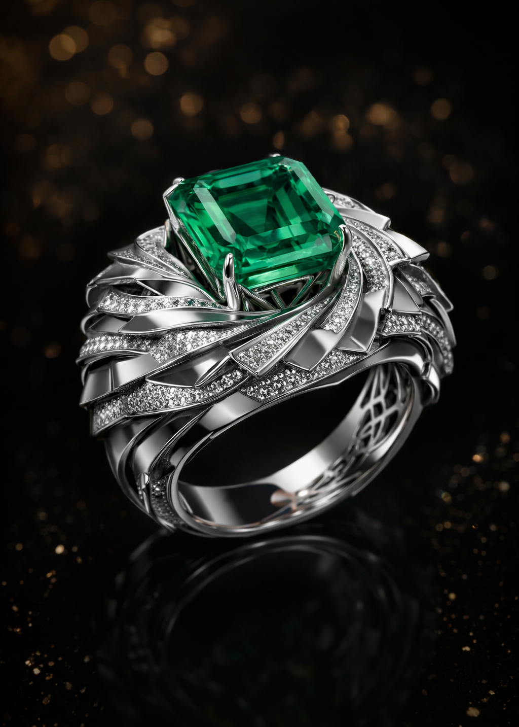 Özel Tasarım Zümrüt Taşlı Pırlanta Yüzük RNF1465 | Pırlanta Yüzük | Ronaff Pırlanta | Tektaş Yüzük, Pırlanta Yüzük, Kolye, Küpe