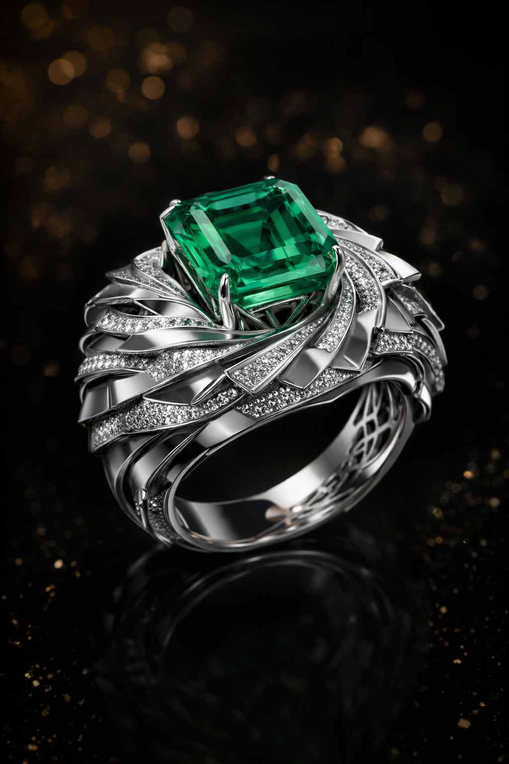 Özel Tasarım Zümrüt Taşlı Pırlanta Yüzük RNF1465 | Pırlanta Yüzük | Ronaff Pırlanta | Tektaş Yüzük, Pırlanta Yüzük, Kolye, Küpe