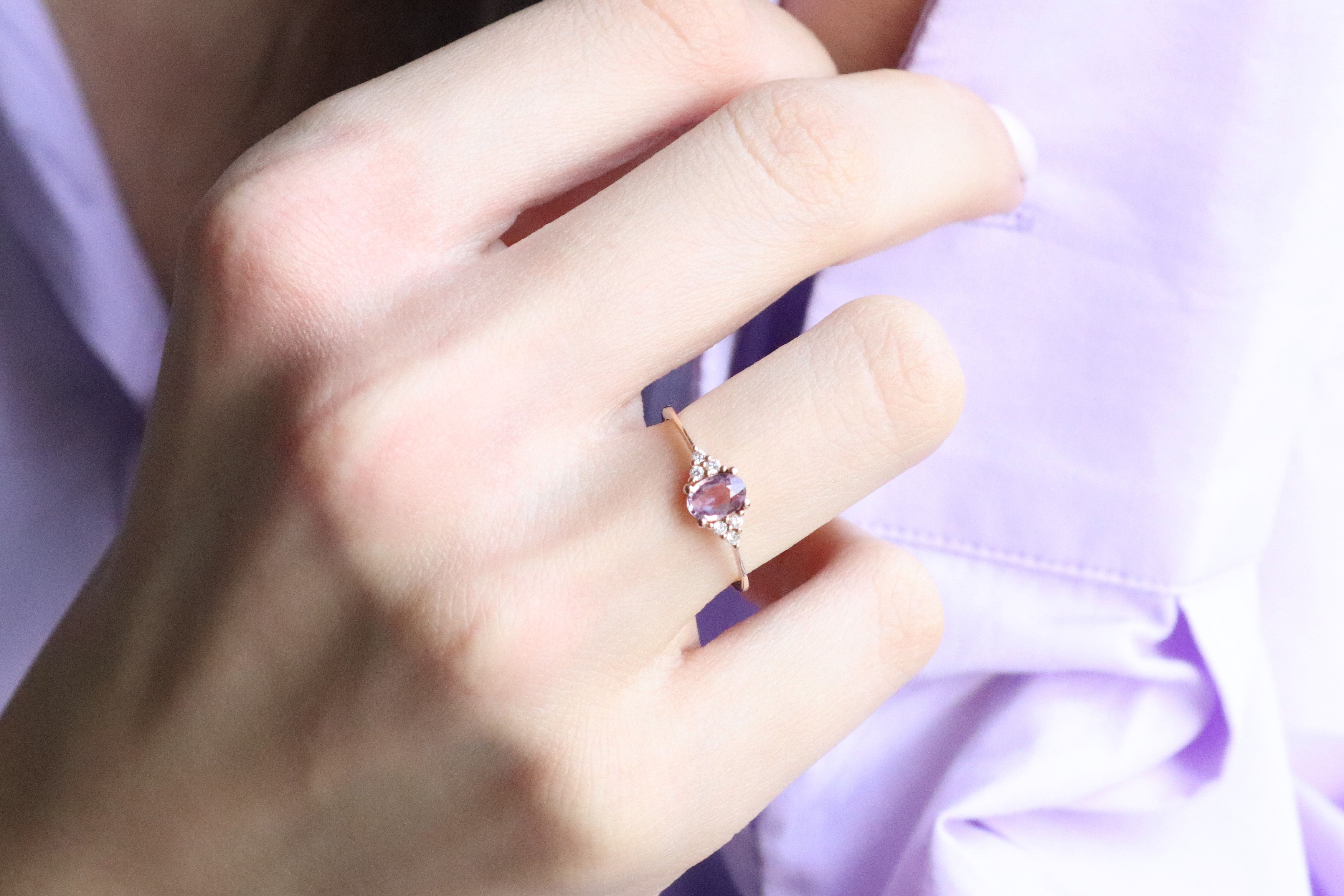 1.00 Karat Oval Pembe Safir Pırlanta Yüzük - RNF0444 | Renkli Taşlı Yüzükler | Ronaff Pırlanta | Tektaş Yüzük, Pırlanta Yüzük, Kolye, Küpe