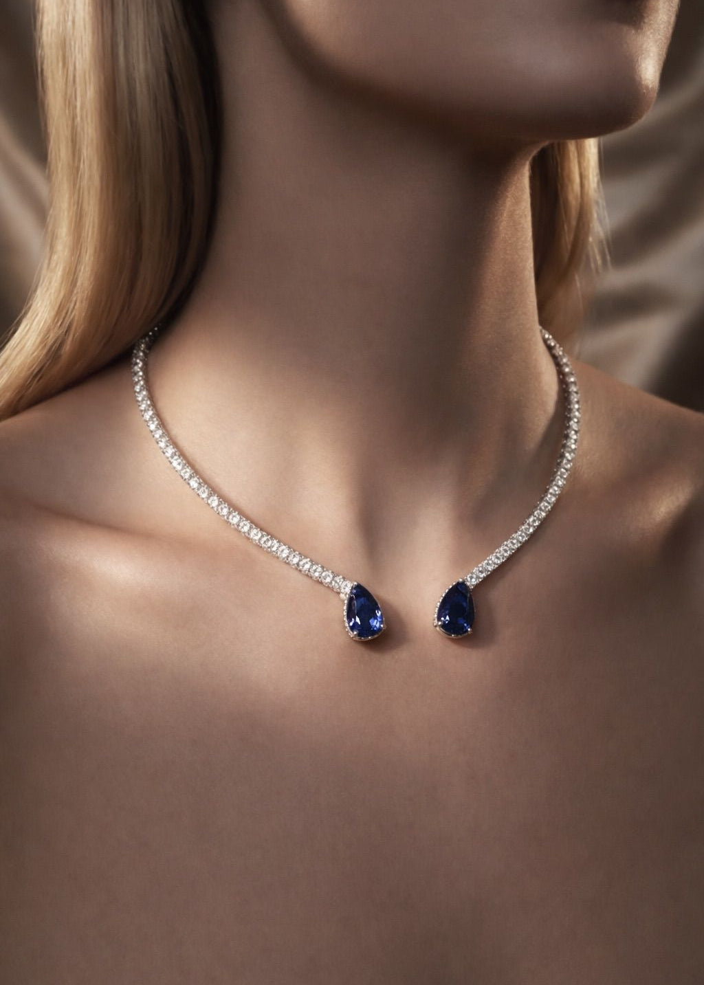 4.00 Karat Safir ve Pırlanta Su Yolu Gerdanlık RNF1468 | Renkli Taşlı Kolyeler | Ronaff Pırlanta | Tektaş Yüzük, Pırlanta Yüzük, Kolye, Küpe