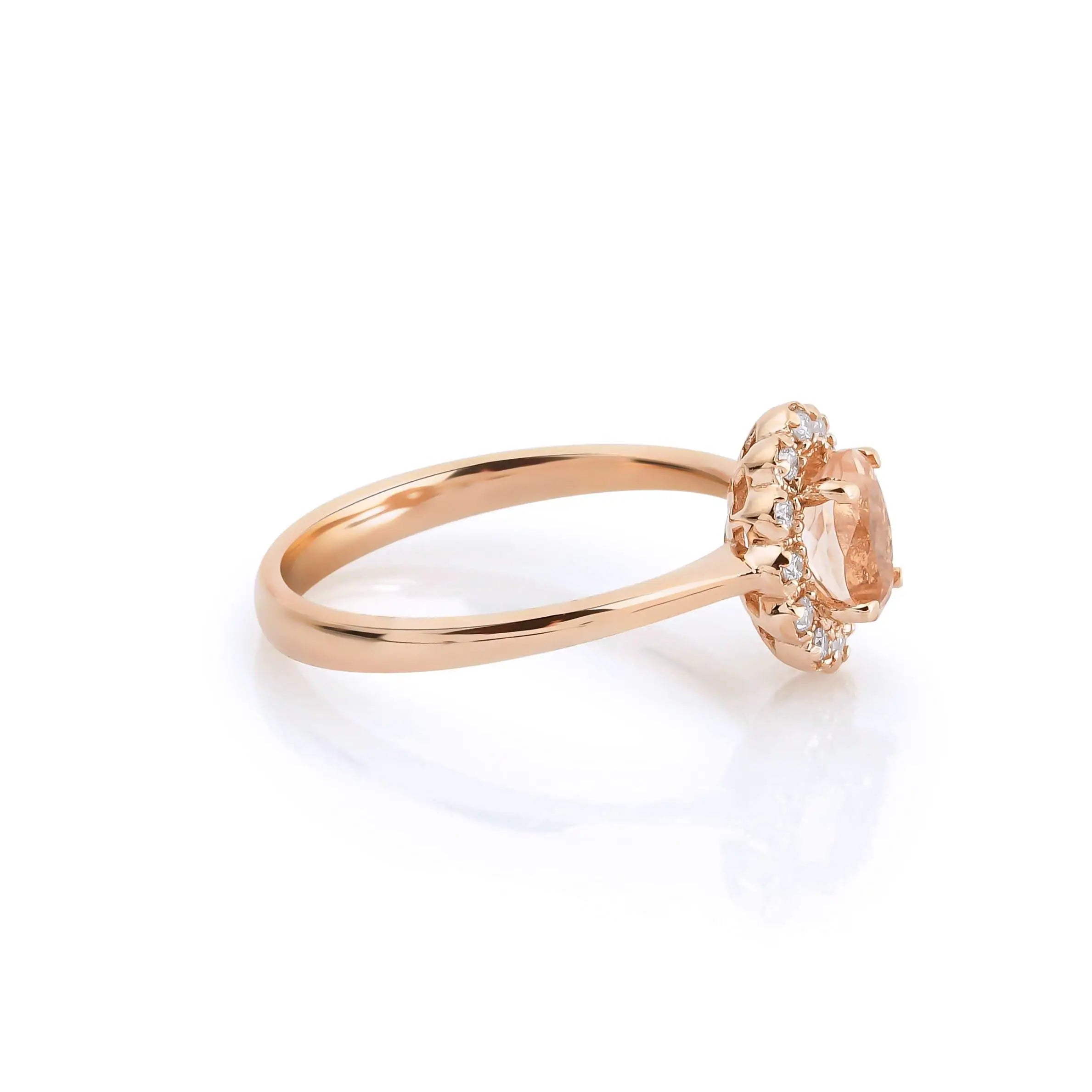 0.90 Karat Oval Morganit & 0.12 Karat Çevre Pırlantalı Yüzük - RNF0121 | Renkli Taşlı Yüzükler | Ronaff Pırlanta | Tektaş Yüzük, Pırlanta Yüzük, Kolye, Küpe