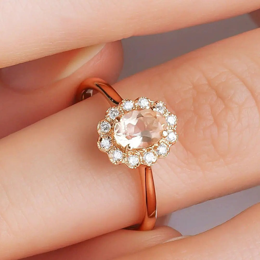 0.90 Karat Oval Morganit & 0.12 Karat Çevre Pırlantalı Yüzük - RNF0121 | Renkli Taşlı Yüzükler | Ronaff Pırlanta | Tektaş Yüzük, Pırlanta Yüzük, Kolye, Küpe