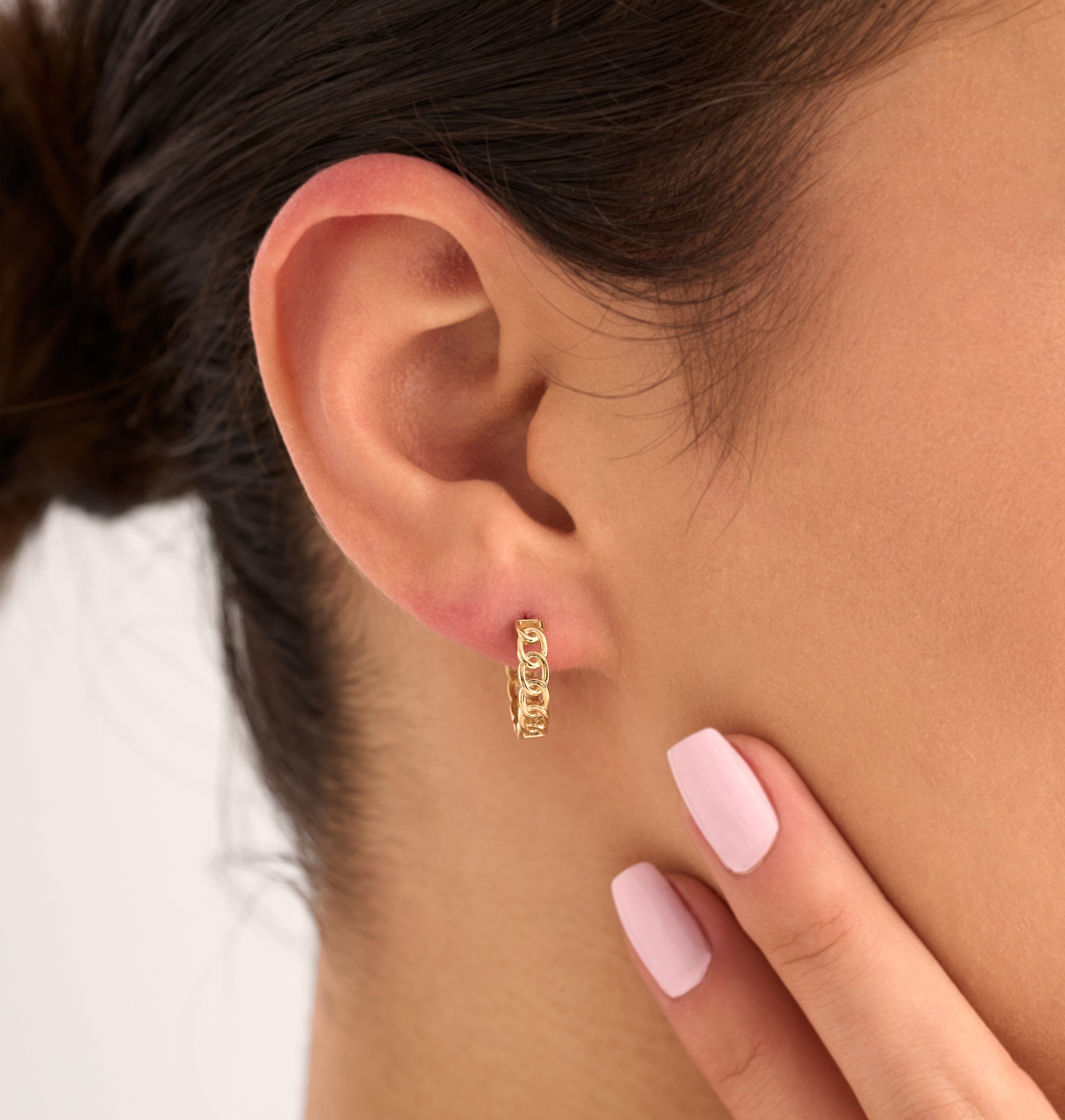 14 Ayar Zincir Motifli Tasarım Altın Küpe RG003 | altın | Ronaff Pırlanta | Tektaş Yüzük, Pırlanta Yüzük, Kolye, Küpe