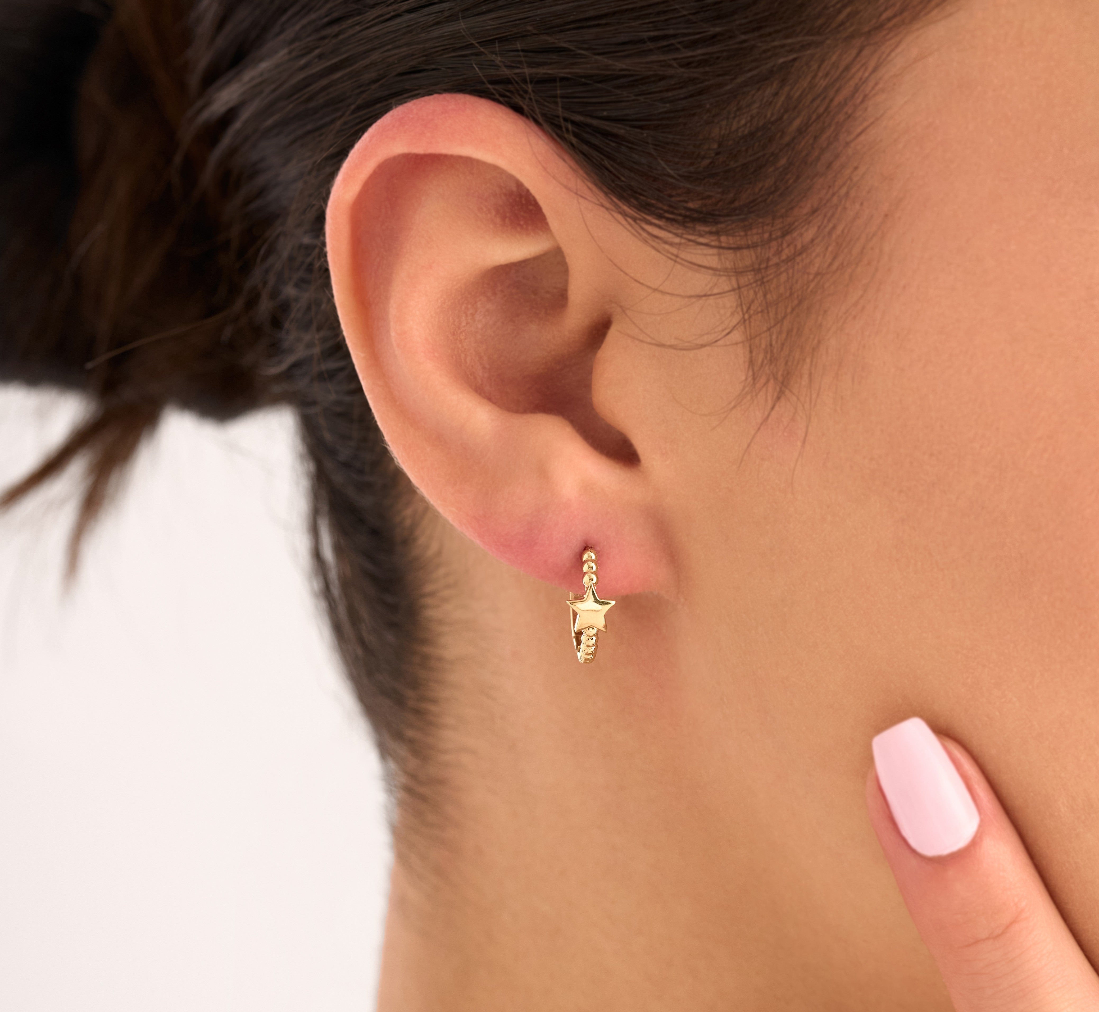 14 Ayar Yıldız Motifli Tasarım Altın Küpe RG006 | altın | Ronaff Pırlanta | Tektaş Yüzük, Pırlanta Yüzük, Kolye, Küpe