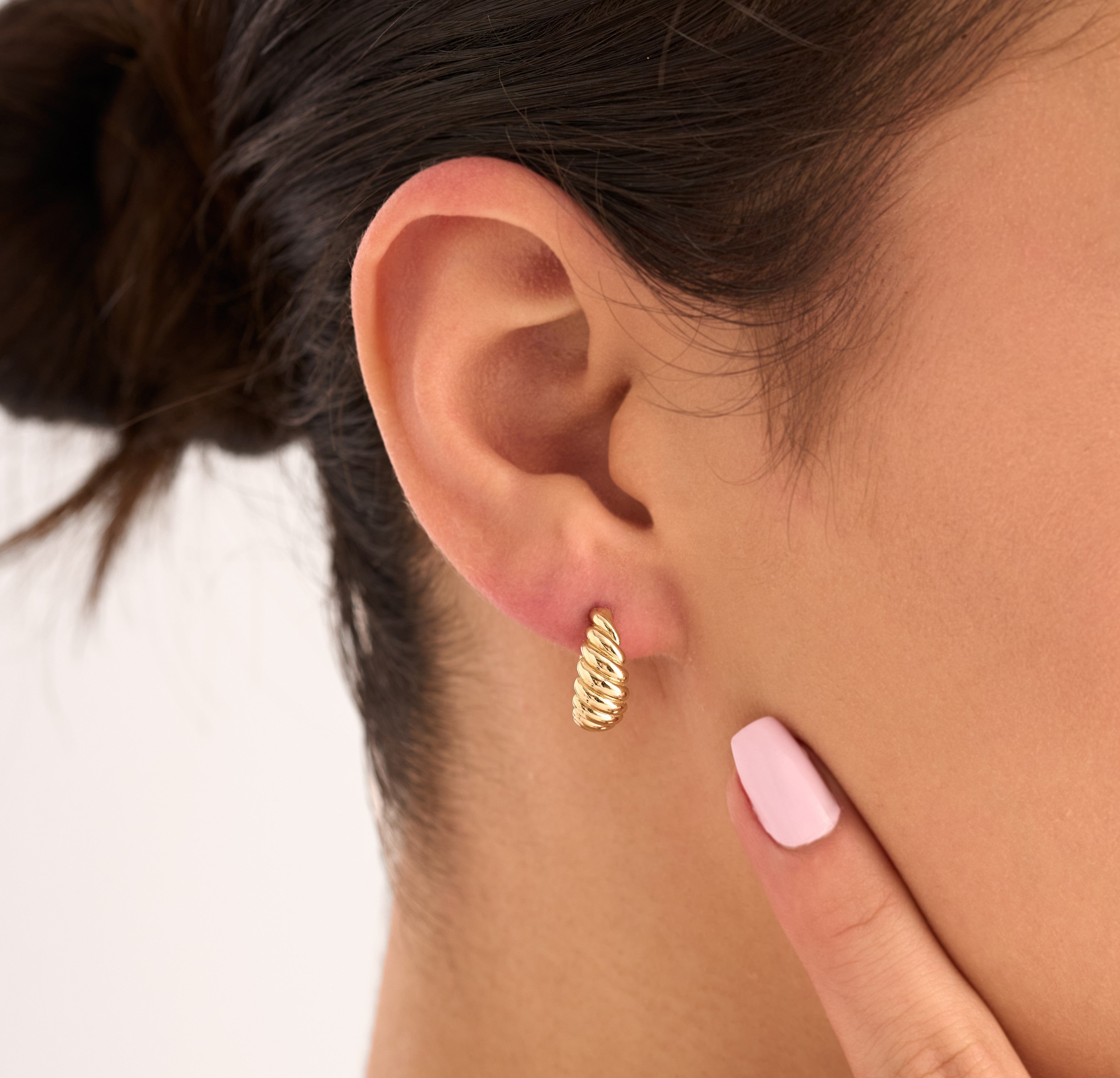 14 Ayar Özel Tasarım Mini-Kruvasan Model Altın Küpe RG09 | altın | Ronaff Pırlanta | Tektaş Yüzük, Pırlanta Yüzük, Kolye, Küpe