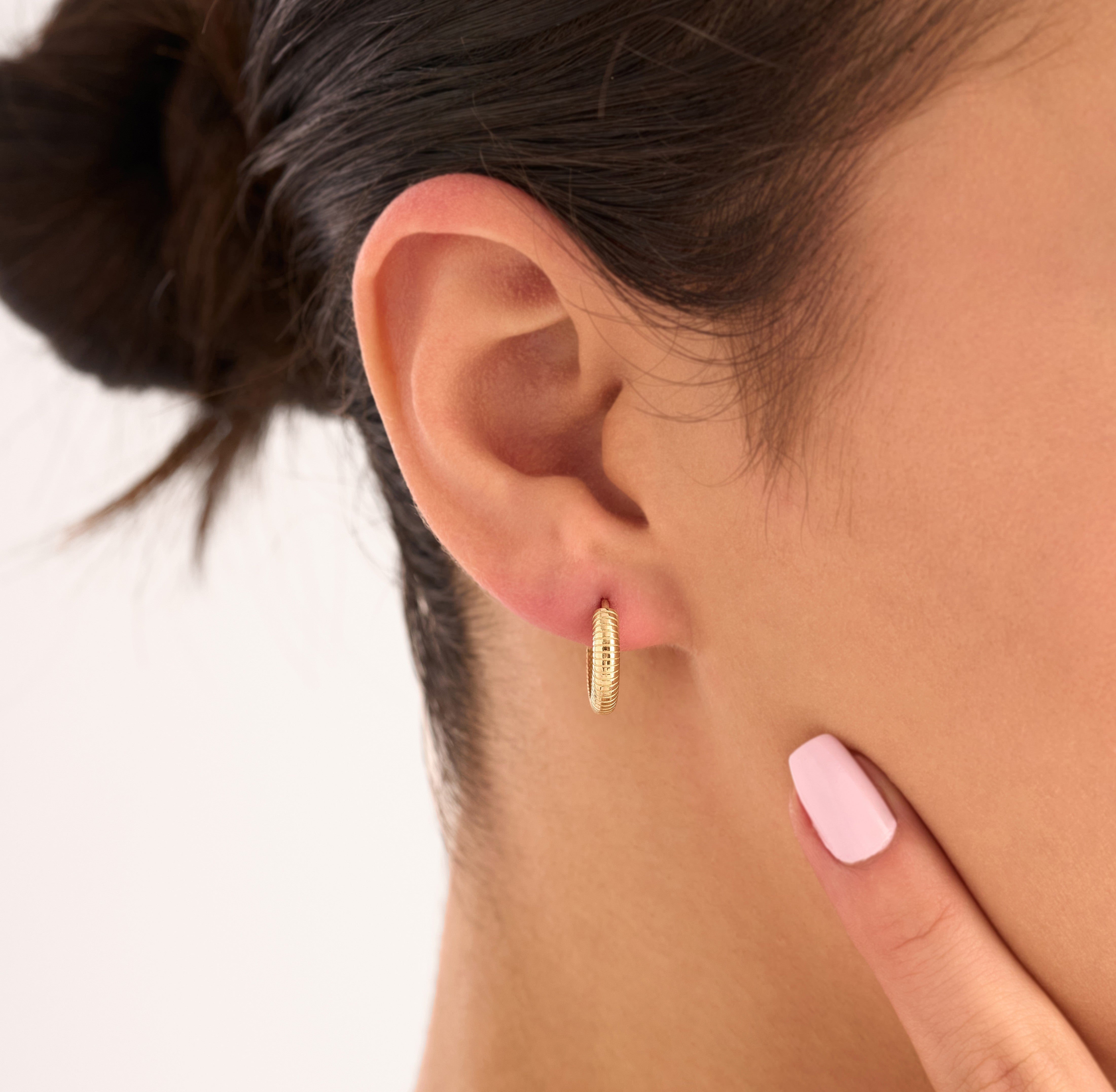 14 Ayar Özel Tasarım Şerit Motifli Altın Küpe RG012 | altın | Ronaff Pırlanta | Tektaş Yüzük, Pırlanta Yüzük, Kolye, Küpe