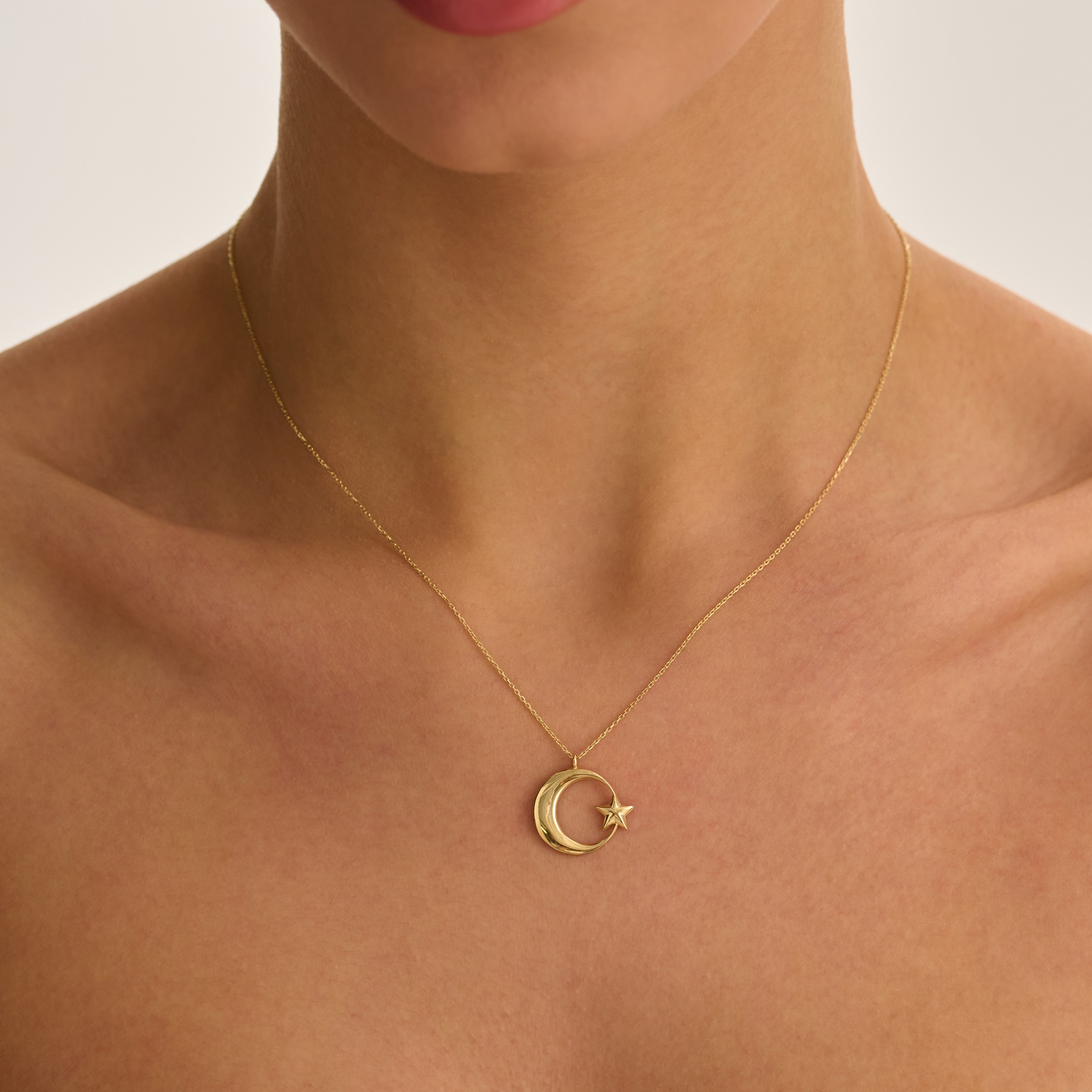 14 Ayar AY-YILDIZ Tasarım Altın Kolye RG016 | altın | Ronaff Pırlanta | Tektaş Yüzük, Pırlanta Yüzük, Kolye, Küpe