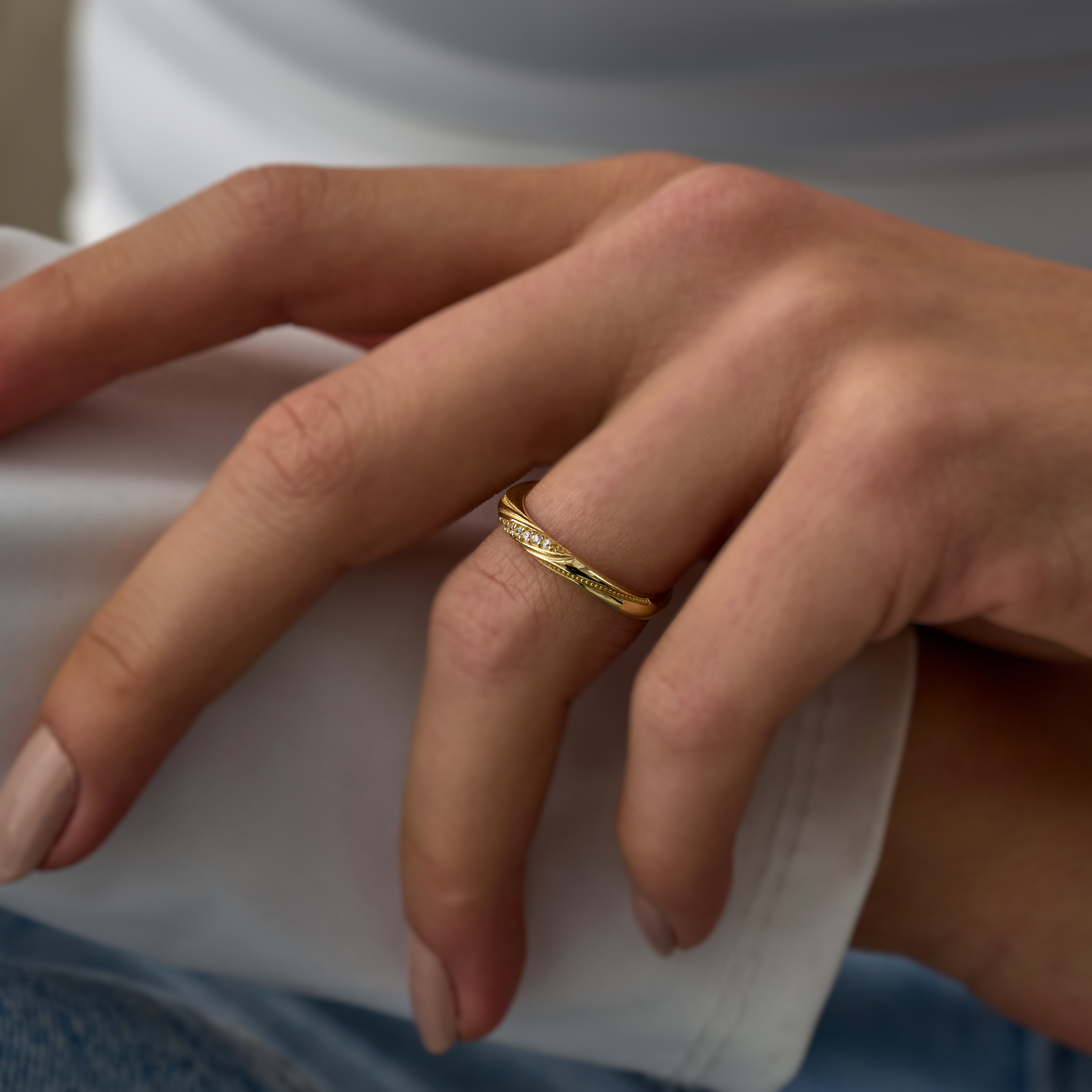 14 Ayar Kıvrımlı Pırlantalı Vintage Yüzük RG023 | altın | Ronaff Pırlanta | Tektaş Yüzük, Pırlanta Yüzük, Kolye, Küpe