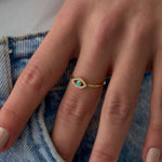 14 Ayar Minimal Nazar Boncuklu Pırlantalı Altın Yüzük RG025 | altın | Ronaff Pırlanta | Tektaş Yüzük, Pırlanta Yüzük, Kolye, Küpe