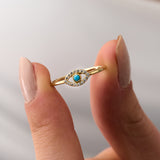 14 Ayar Minimal Nazar Boncuklu Pırlantalı Altın Yüzük RG025 | altın | Ronaff Pırlanta | Tektaş Yüzük, Pırlanta Yüzük, Kolye, Küpe