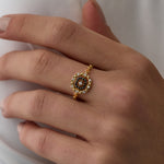 14 Ayar Black & White Diamond 14K Altın Çiçek Tasarımı Altın Yüzük RG026 | altın | Ronaff Pırlanta | Tektaş Yüzük, Pırlanta Yüzük, Kolye, Küpe