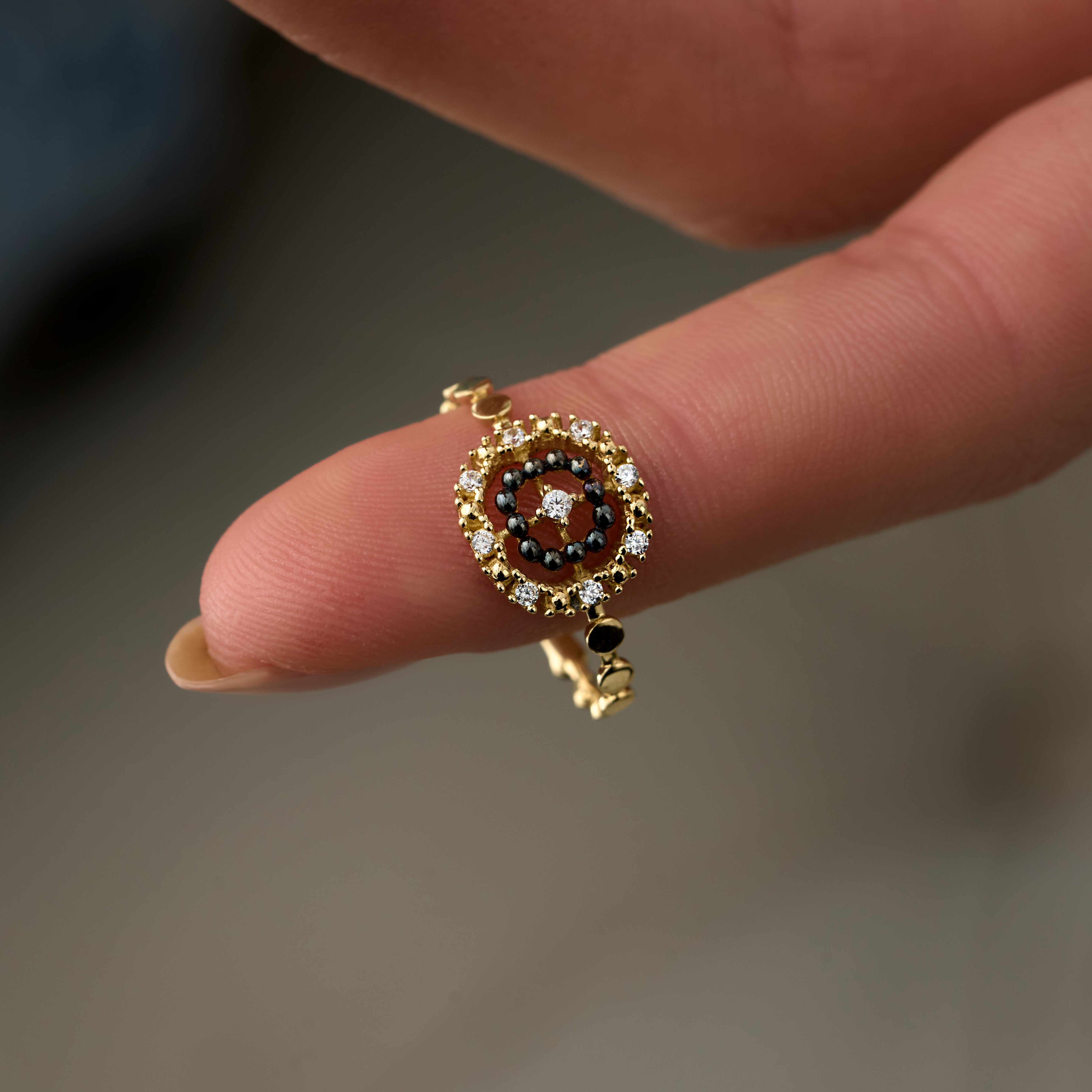 14 Ayar Black & White Diamond 14K Altın Çiçek Tasarımı Altın Yüzük RG026 | altın | Ronaff Pırlanta | Tektaş Yüzük, Pırlanta Yüzük, Kolye, Küpe