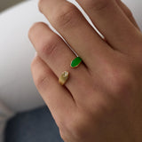 14 Ayar Yeşil Mine ve Pırlantalı Cuff Altın Yüzük RG028 | altın | Ronaff Pırlanta | Tektaş Yüzük, Pırlanta Yüzük, Kolye, Küpe