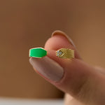 14 Ayar Yeşil Mine ve Pırlantalı Cuff Altın Yüzük RG028 | altın | Ronaff Pırlanta | Tektaş Yüzük, Pırlanta Yüzük, Kolye, Küpe