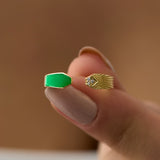 14 Ayar Yeşil Mine ve Pırlantalı Cuff Altın Yüzük RG028 | altın | Ronaff Pırlanta | Tektaş Yüzük, Pırlanta Yüzük, Kolye, Küpe