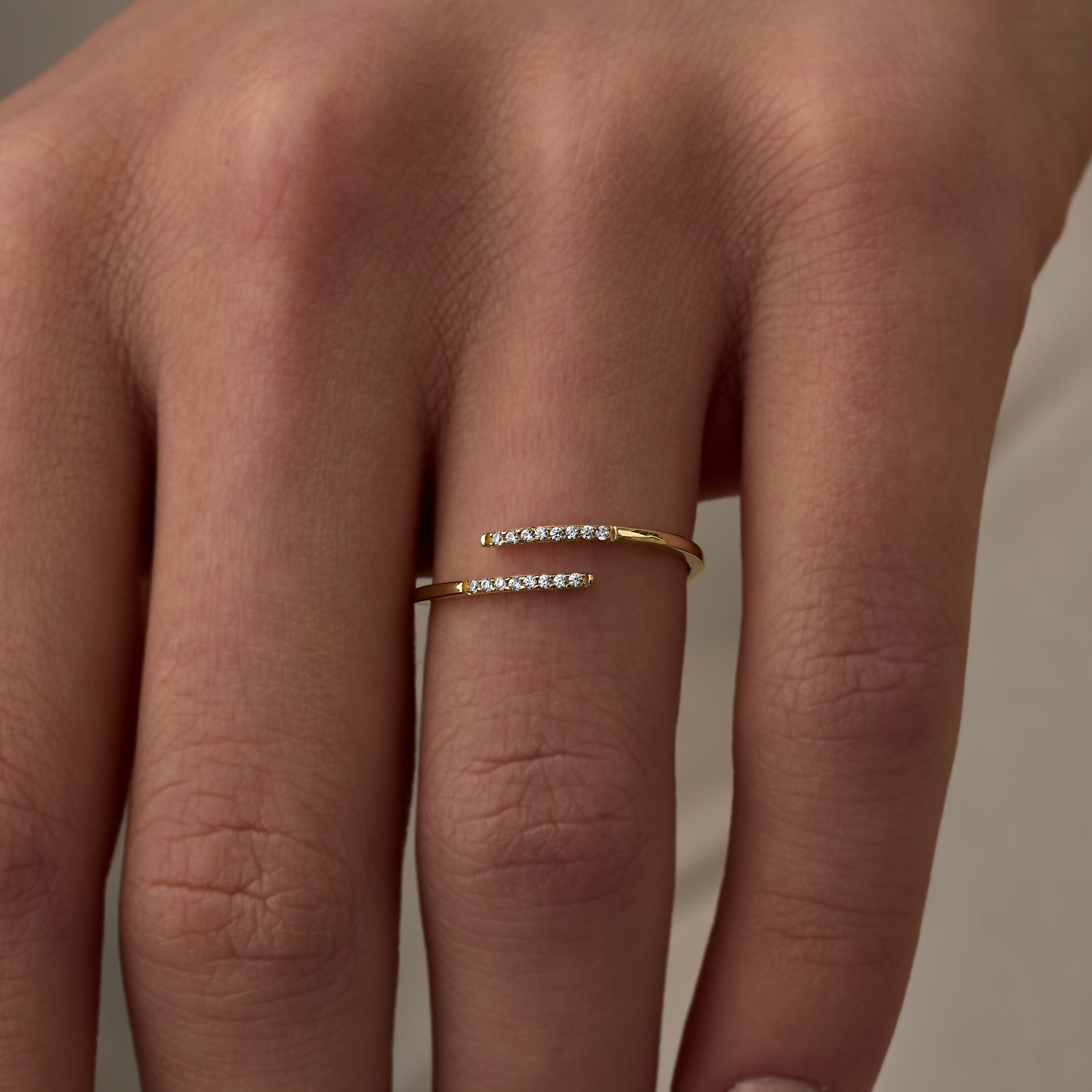 14 K Gold Light Form Slim Diamond Ring