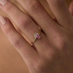 14 Ayar Altın Pembe Safir Taşlı Zarif Yüzük RG032 | altın | Ronaff Pırlanta | Tektaş Yüzük, Pırlanta Yüzük, Kolye, Küpe