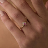 14 Ayar Altın Pembe Safir Taşlı Zarif Yüzük RG032 | altın | Ronaff Pırlanta | Tektaş Yüzük, Pırlanta Yüzük, Kolye, Küpe