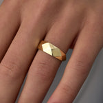 14 Ayar Altın Geometrik Kesim Minimal Yüzük RG035 | altın | Ronaff Pırlanta | Tektaş Yüzük, Pırlanta Yüzük, Kolye, Küpe