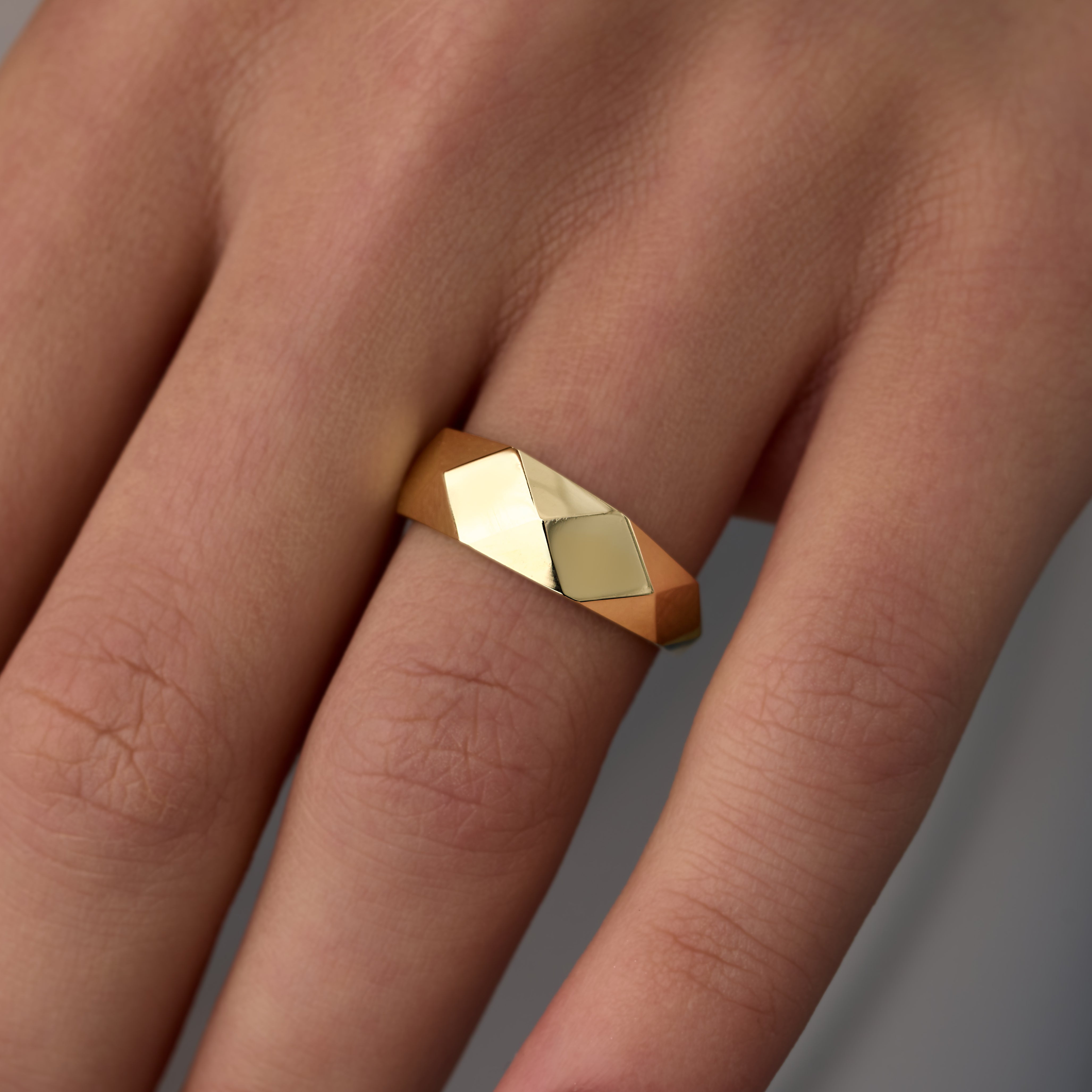 14 Ayar Altın Geometrik Kesim Minimal Yüzük RG035 | altın | Ronaff Pırlanta | Tektaş Yüzük, Pırlanta Yüzük, Kolye, Küpe