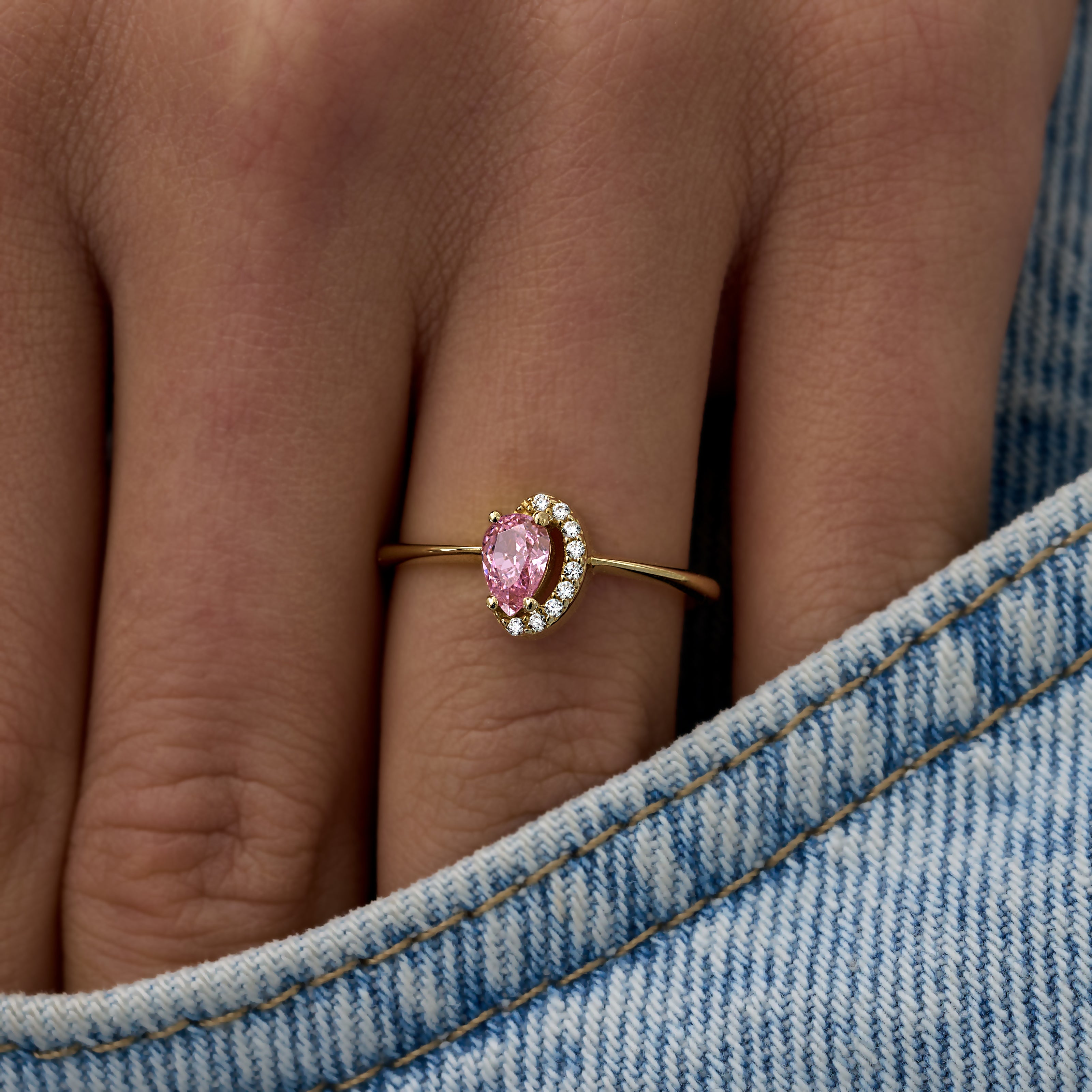 14 Ayar Altın Pembe Safir Oval Yüzük RG036 | altın | Ronaff Pırlanta | Tektaş Yüzük, Pırlanta Yüzük, Kolye, Küpe