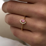 14 Ayar Altın Pembe Safir Oval Yüzük RG036 | altın | Ronaff Pırlanta | Tektaş Yüzük, Pırlanta Yüzük, Kolye, Küpe