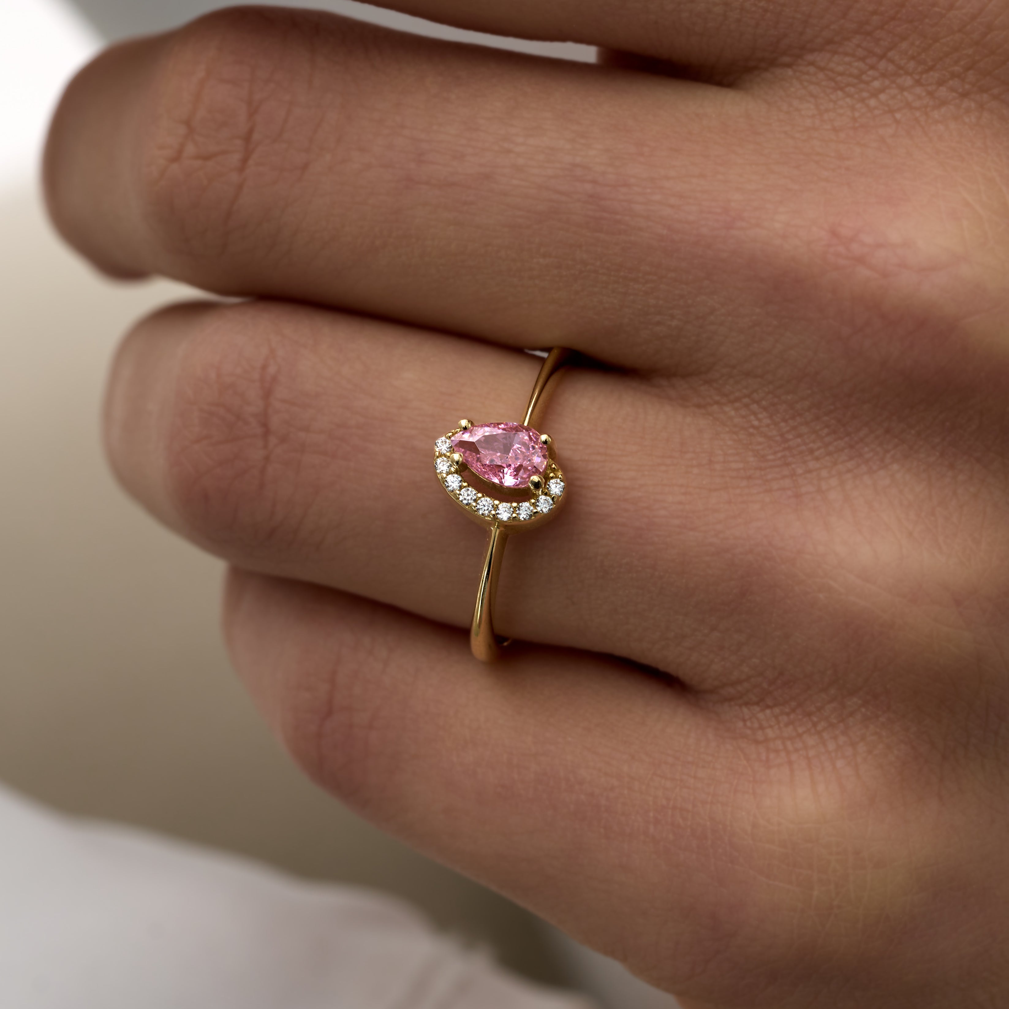 14 Ayar Altın Pembe Safir Oval Yüzük RG036 | altın | Ronaff Pırlanta | Tektaş Yüzük, Pırlanta Yüzük, Kolye, Küpe