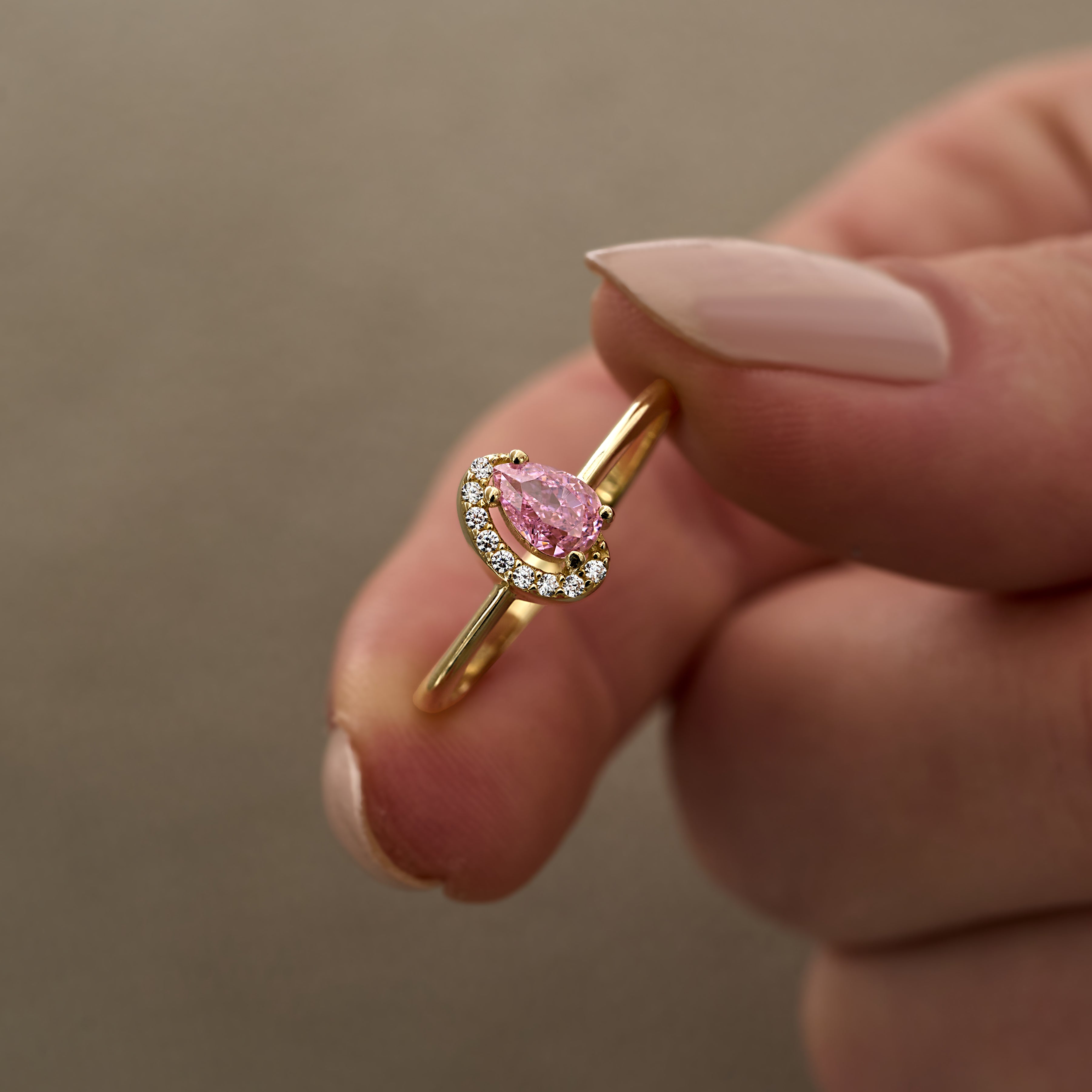 14 Ayar Altın Pembe Safir Oval Yüzük RG036 | altın | Ronaff Pırlanta | Tektaş Yüzük, Pırlanta Yüzük, Kolye, Küpe