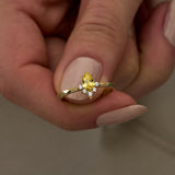 14 Ayar Altın Quartz Damla Pırlanta Yüzük RG037 | altın | Ronaff Pırlanta | Tektaş Yüzük, Pırlanta Yüzük, Kolye, Küpe