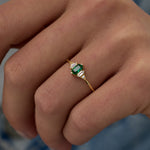 14 Ayar Altın Zümrüt Yeşili Baget Kesim Taşlı Pırlanta Yüzük RG038 | altın | Ronaff Pırlanta | Tektaş Yüzük, Pırlanta Yüzük, Kolye, Küpe