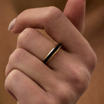 14 Ayar Altın Siyah Mineli İnce Minimal Yüzük RG039 | altın | Ronaff Pırlanta | Tektaş Yüzük, Pırlanta Yüzük, Kolye, Küpe