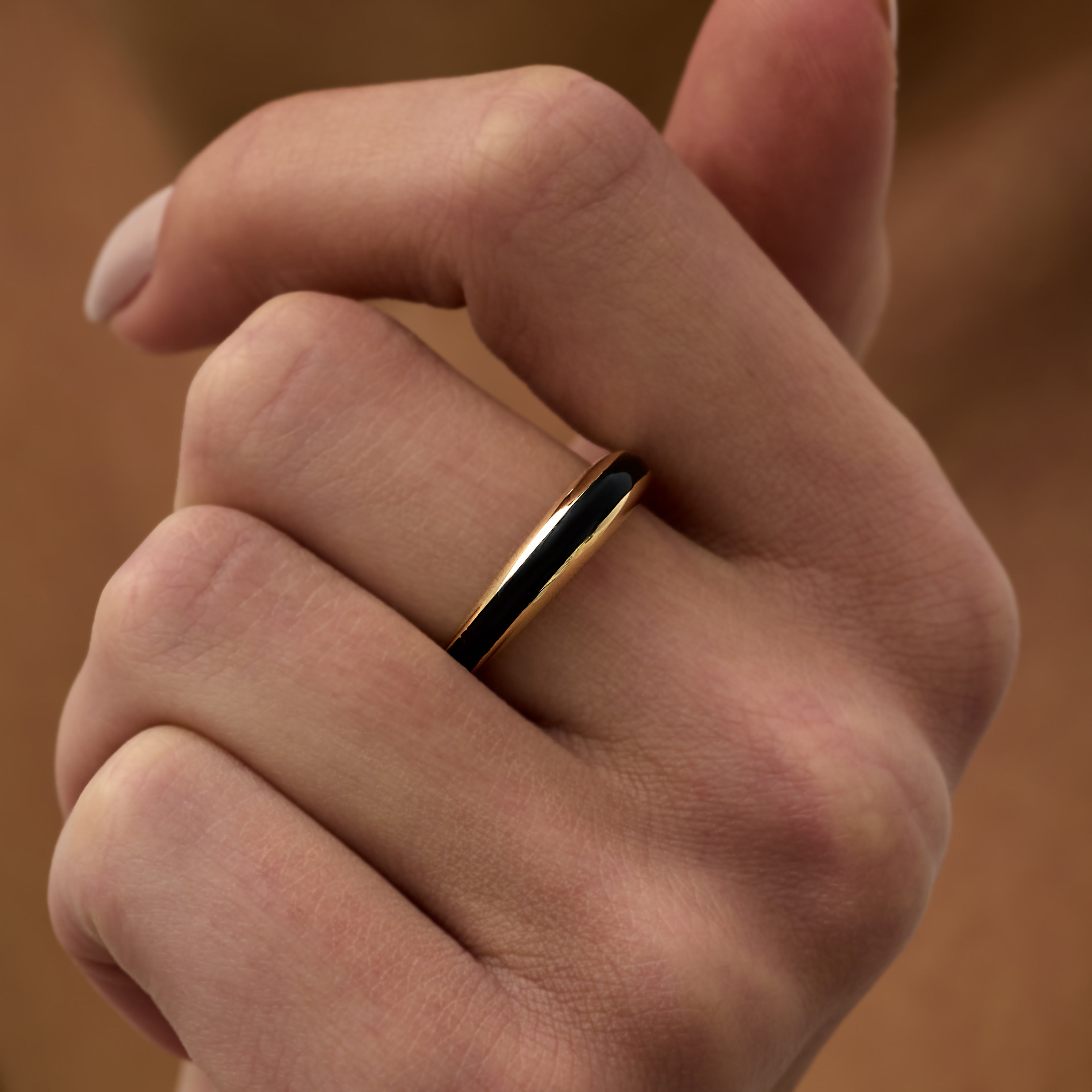 14 Ayar Altın Siyah Mineli İnce Minimal Yüzük RG039 | altın | Ronaff Pırlanta | Tektaş Yüzük, Pırlanta Yüzük, Kolye, Küpe