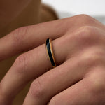 14 Ayar Altın Siyah Mineli İnce Minimal Yüzük RG039 | altın | Ronaff Pırlanta | Tektaş Yüzük, Pırlanta Yüzük, Kolye, Küpe