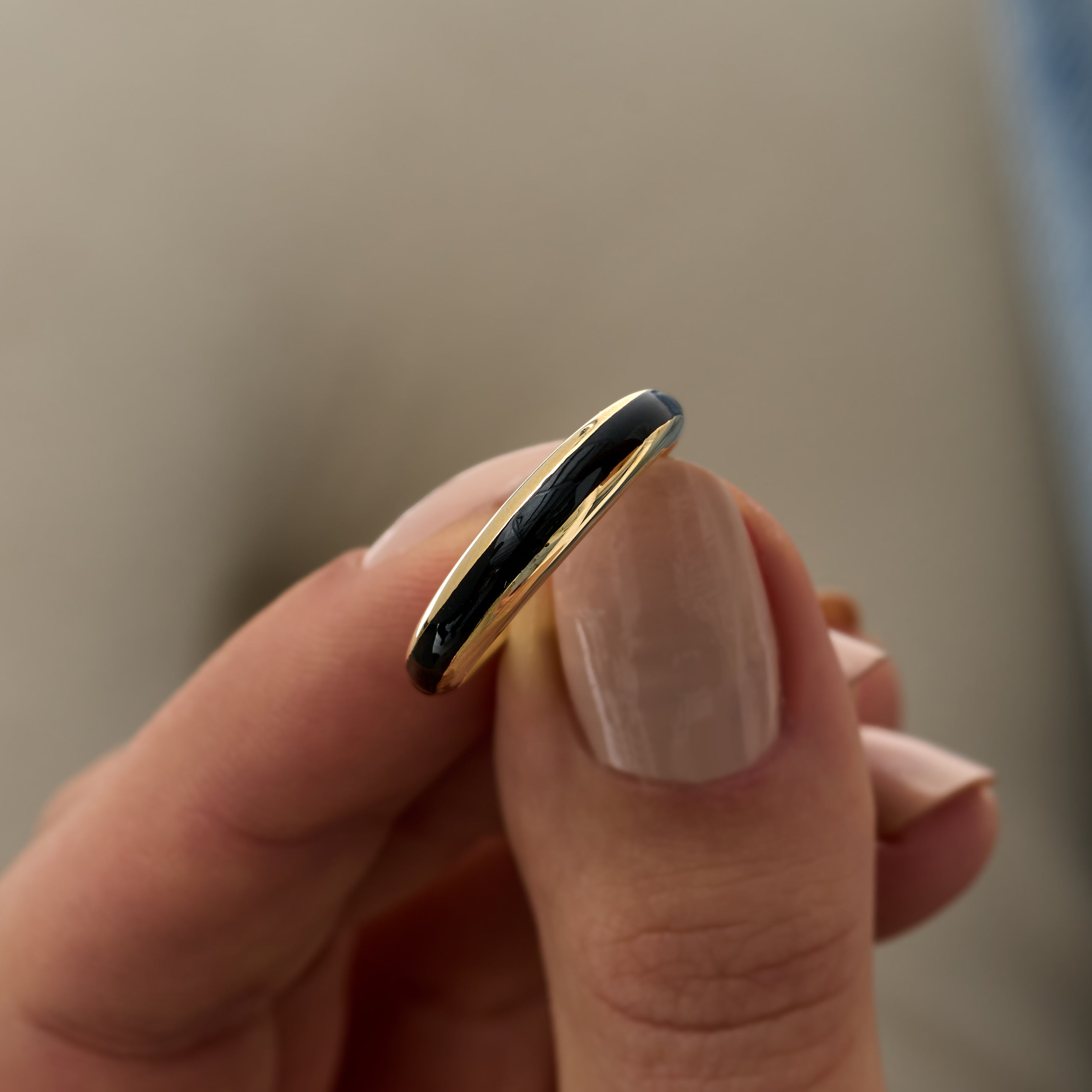 14 Ayar Altın Siyah Mineli İnce Minimal Yüzük RG039 | altın | Ronaff Pırlanta | Tektaş Yüzük, Pırlanta Yüzük, Kolye, Küpe