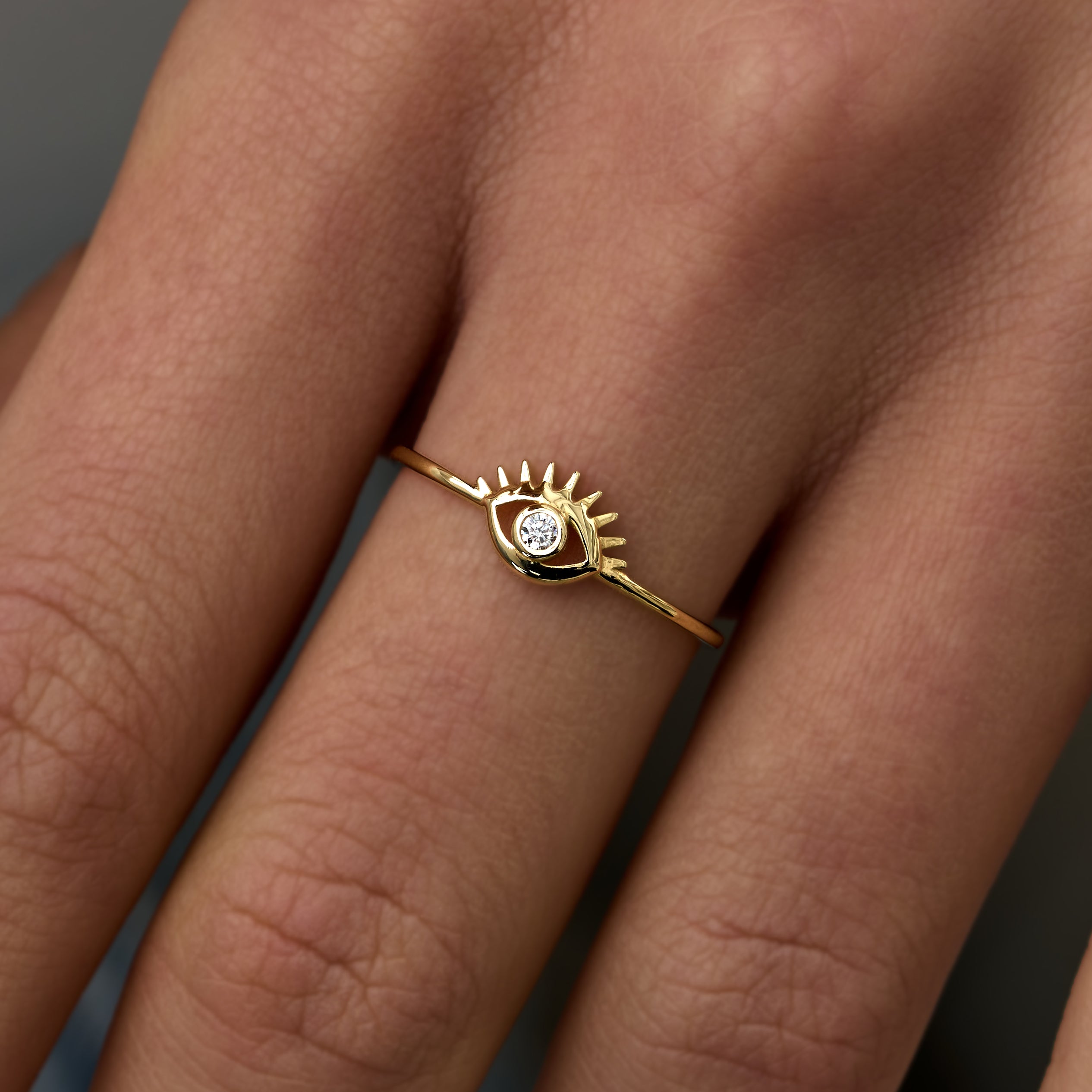 14 Ayar Altın Güneş Motifli Tektaş Pırlanta Yüzük RG040 | altın | Ronaff Pırlanta | Tektaş Yüzük, Pırlanta Yüzük, Kolye, Küpe