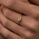 14 Ayar Altın Güneş Motifli Tektaş Pırlanta Yüzük RG040 | altın | Ronaff Pırlanta | Tektaş Yüzük, Pırlanta Yüzük, Kolye, Küpe