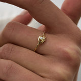 14 Ayar Altın Güneş Motifli Tektaş Pırlanta Yüzük RG040 | altın | Ronaff Pırlanta | Tektaş Yüzük, Pırlanta Yüzük, Kolye, Küpe