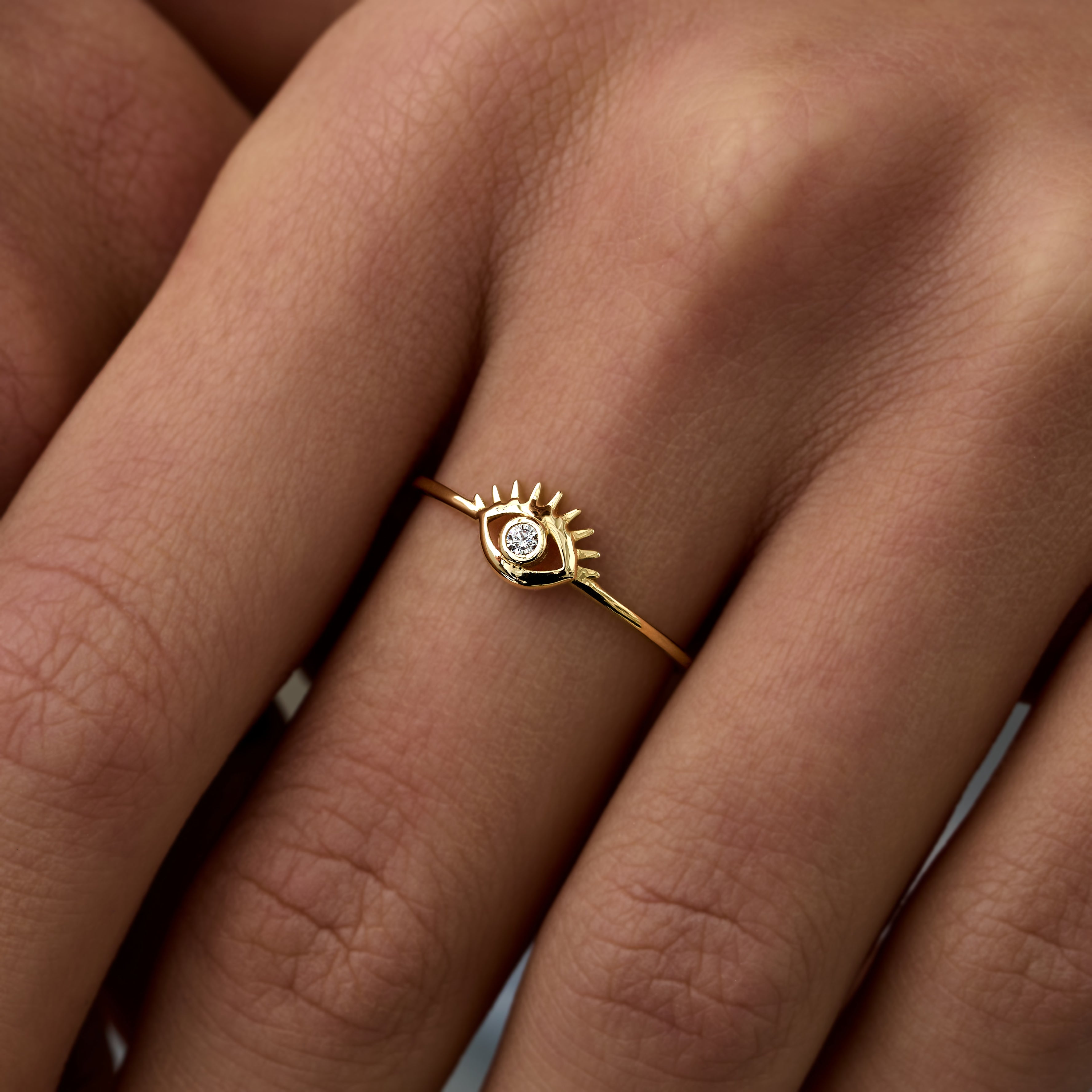 14 Ayar Altın Güneş Motifli Tektaş Pırlanta Yüzük RG040 | altın | Ronaff Pırlanta | Tektaş Yüzük, Pırlanta Yüzük, Kolye, Küpe