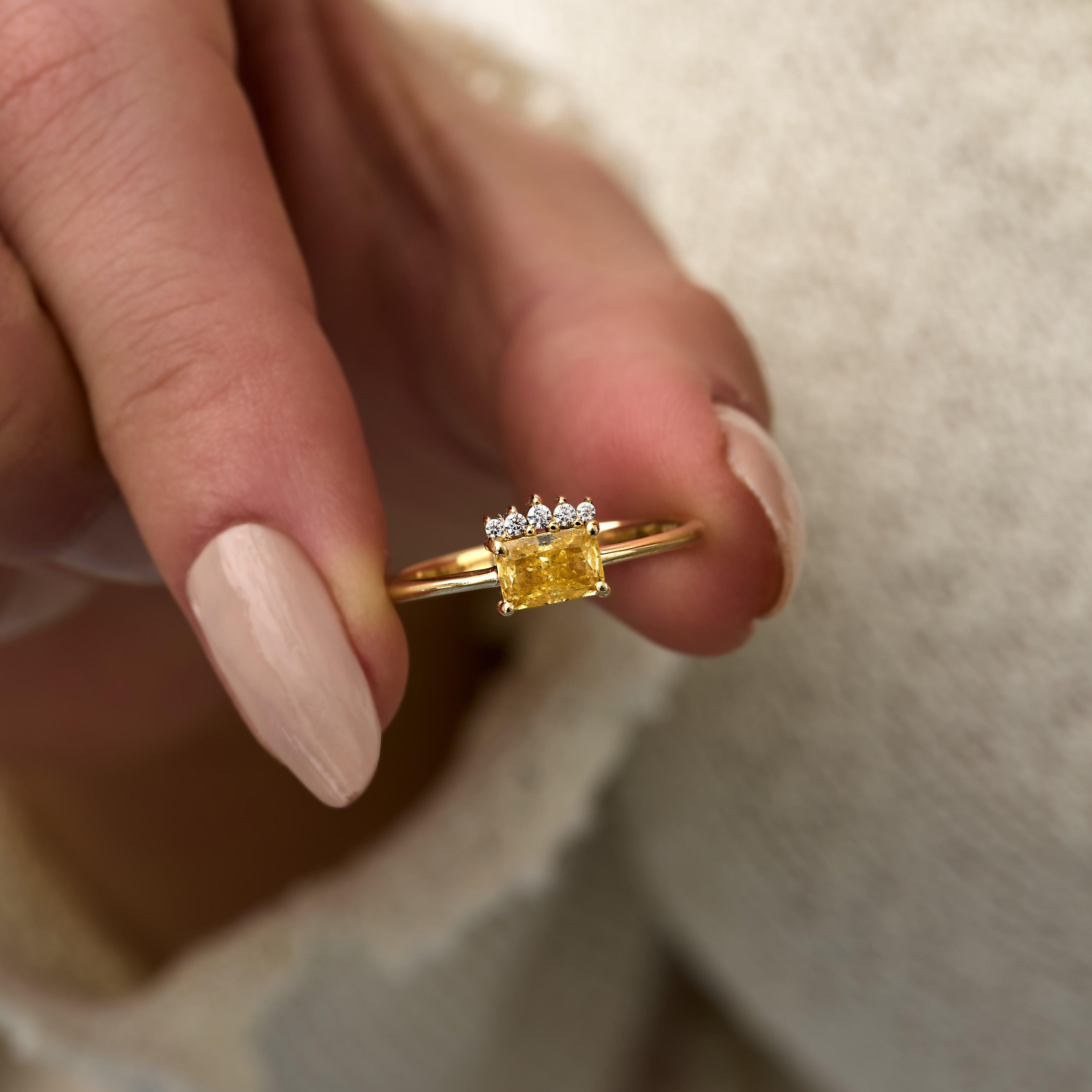 14 Ayar Altın Quartz Dikdörtgen Pırlanta Yüzük RG041 | altın | Ronaff Pırlanta | Tektaş Yüzük, Pırlanta Yüzük, Kolye, Küpe