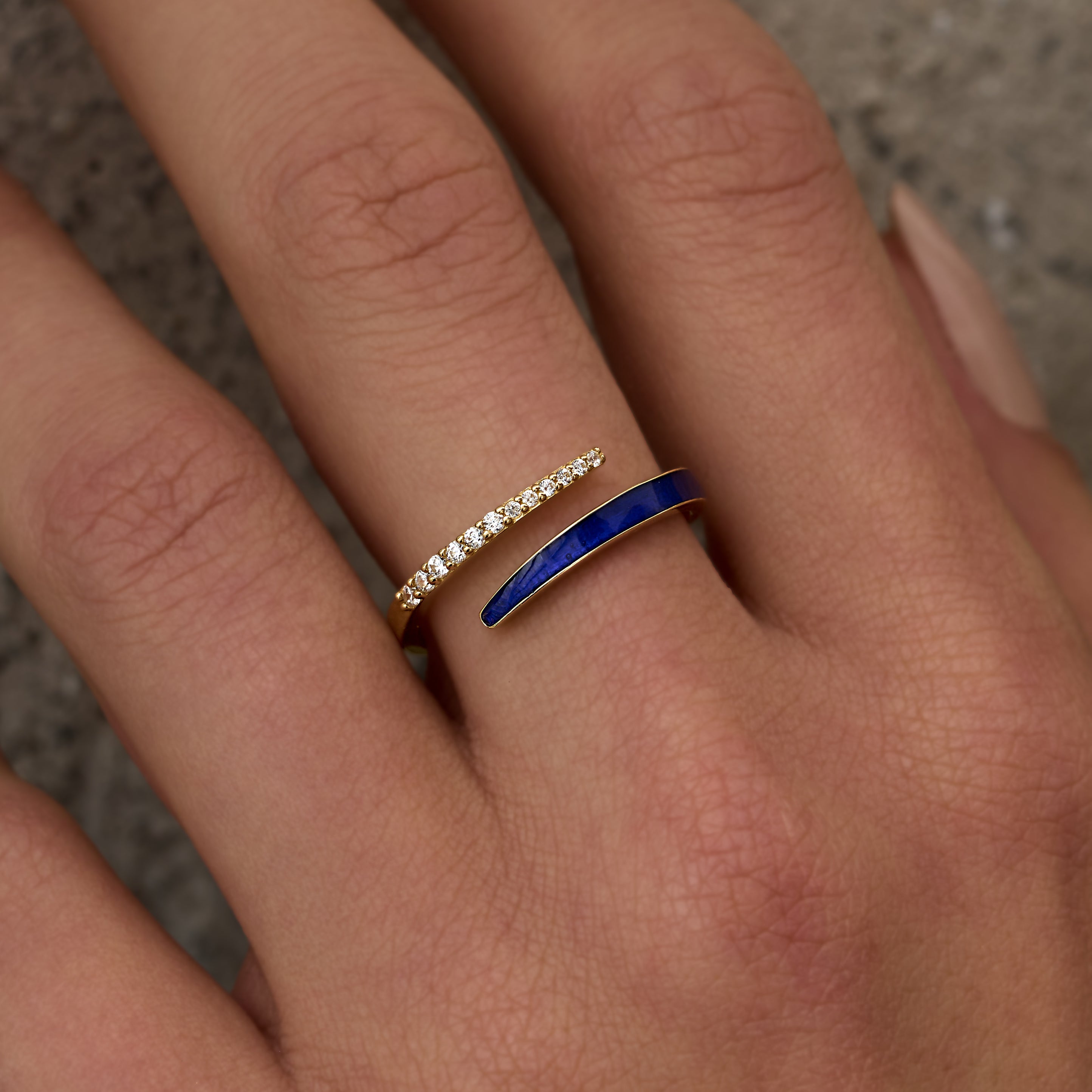 14 Ayar Altın Lacivert Mineli ve Pırlantalı Yüzük RG065 | altın | Ronaff Pırlanta | Tektaş Yüzük, Pırlanta Yüzük, Kolye, Küpe